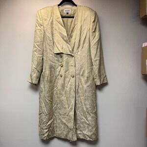Kasper for A.S.L. Longline Blazer Jacket Women 16 Champagne Gold Excellent Flor